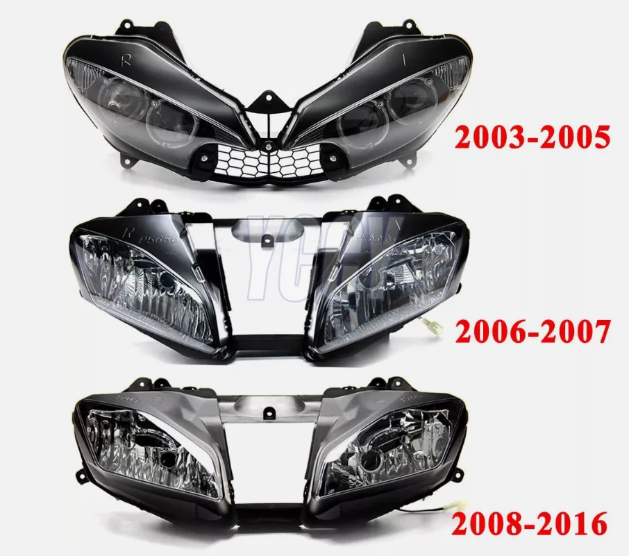 Ajustement pour YAMAHA YZF R6 YZF-R6 YZF 600 R6 2003-2005 2006-2007 2008-2016 pièces de moto impeccables phare phare phare