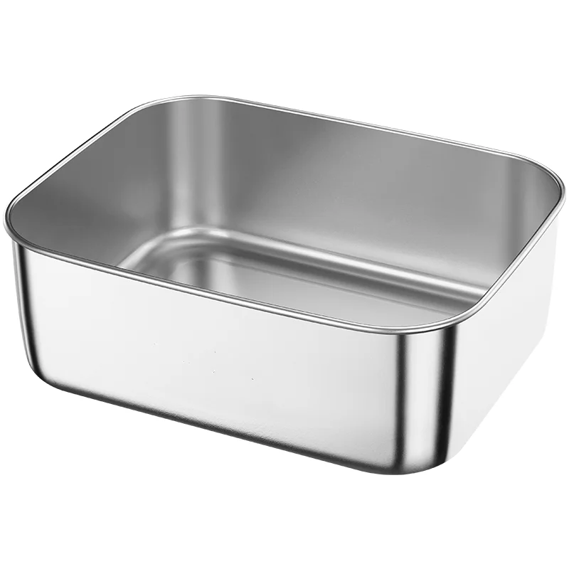 

LFGB Certificated 304 Stainless Steel Food Ingredients Box 600ml-5500ml Food Container Microwave Oven Heating Plate Kitchen Tool