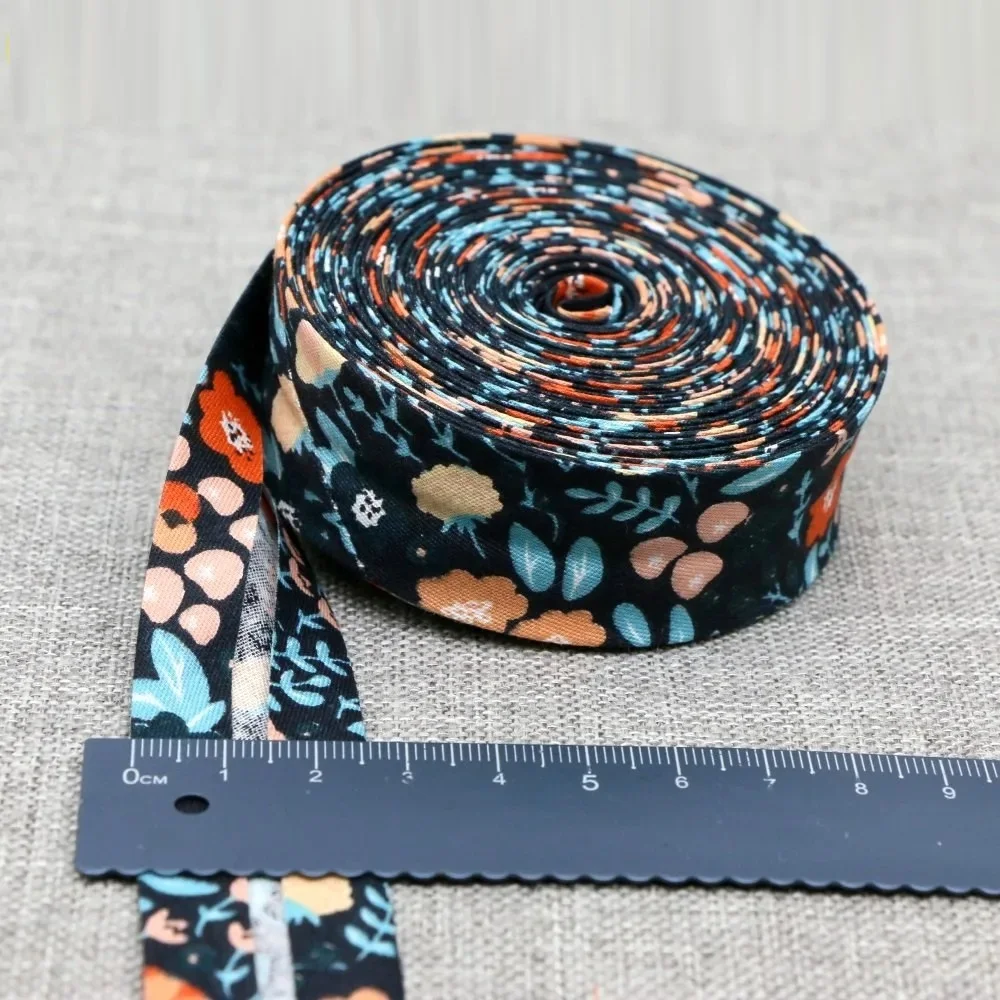 25 mm 100 % Baumwollband, eisenfrei, bedrucktes Schrägband, 10 m Rolle für DIY-Nähen, Heimtextilien, Bekleidung, Basteln – Detail 5