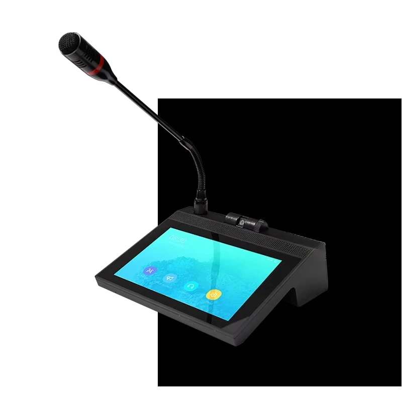 Network Paging Microphone IP Audio Intercom Master Station with Video Calling