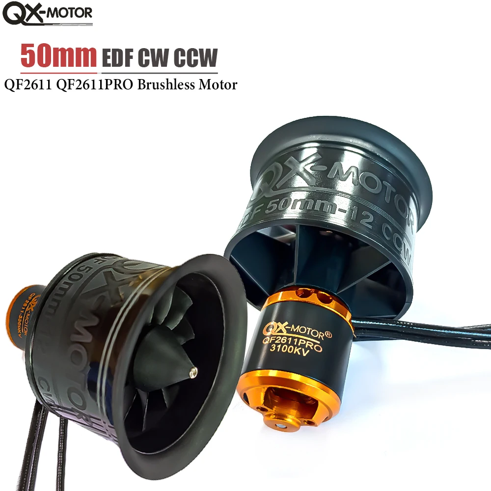 QX-MOTOR 50mm EDF QF2611 QF2611PRO with Brushless Motor 12blades Ducted Fan CW CCW For FPV Multirotor Helicopter Plane Toy Parts