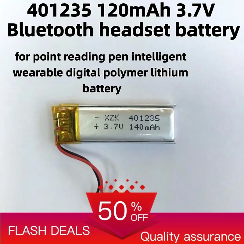 401235 120mAh 3.7V Bluetooth headset battery for point reading pen intelligent wearable digital polymer lithium battery