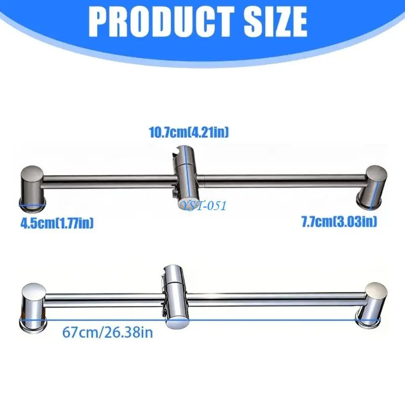 

E15A Modern Steel Shower Rod Adjustable Slide Handheld Holder Tool