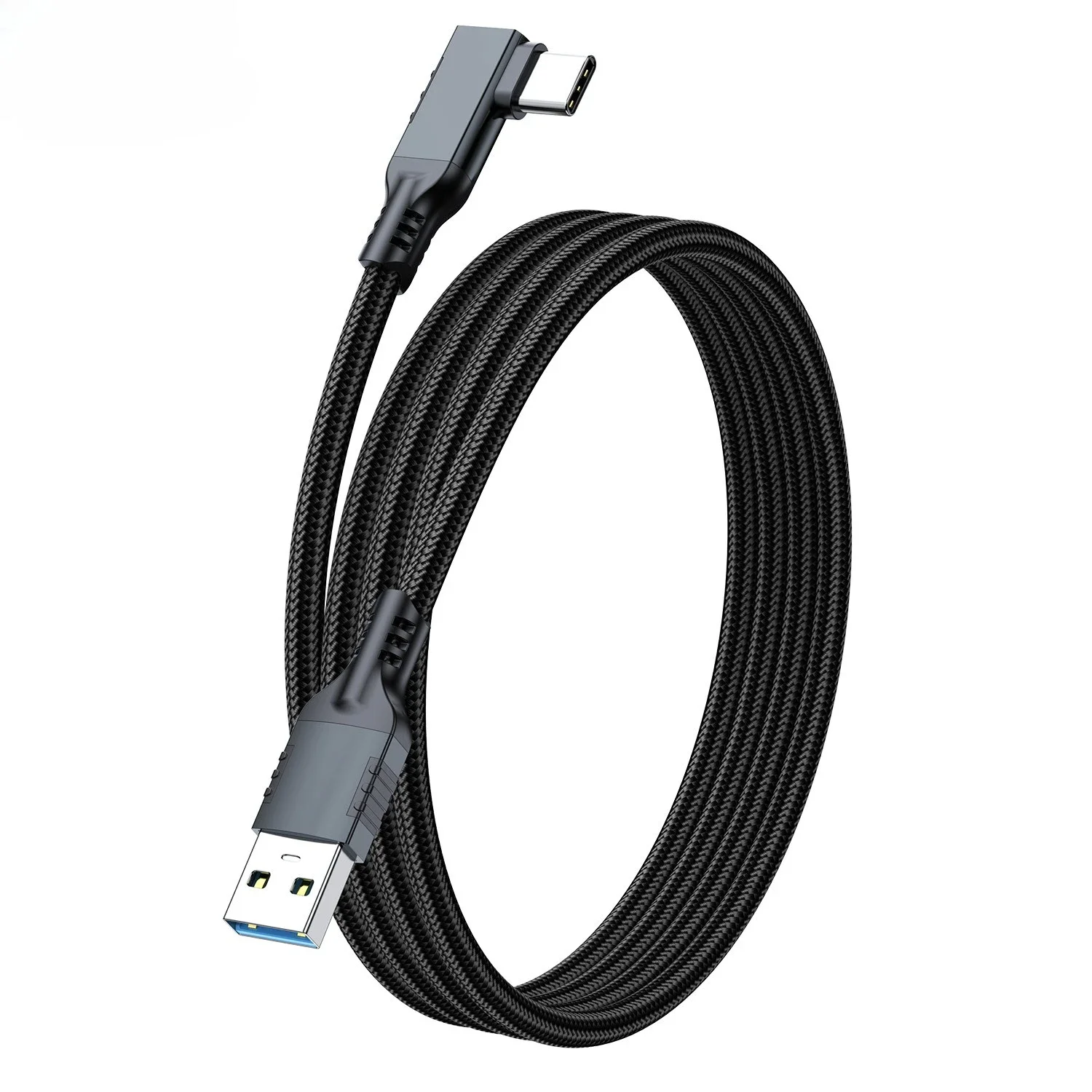 90 Degree Long VR Link USB 3.2 Type A To C Cable For Oculus Quest 2 3 Pico 4 PS4 iPhone 15 16 Pro Max Phones PC Data Charging 5M