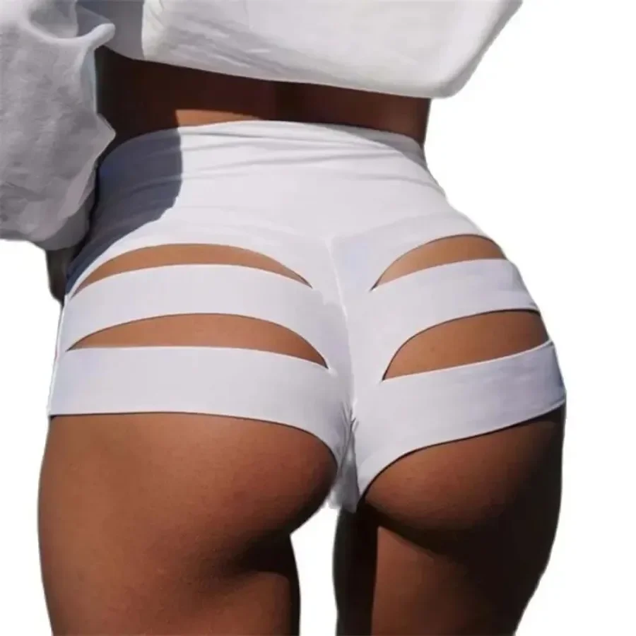 Women Pure Color Pole Booty Bottoms Hot Cheeky Pants for Twerk High Waist Exotic Shorts