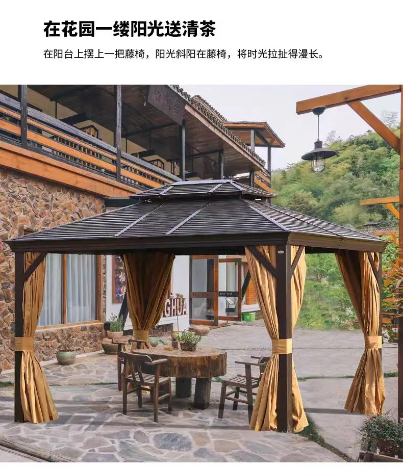 Outdoor 3*4m Aluminum Alloy Gazebo for Terrace, Lawn & Garden, Outdoor Garden Tent. image 2
