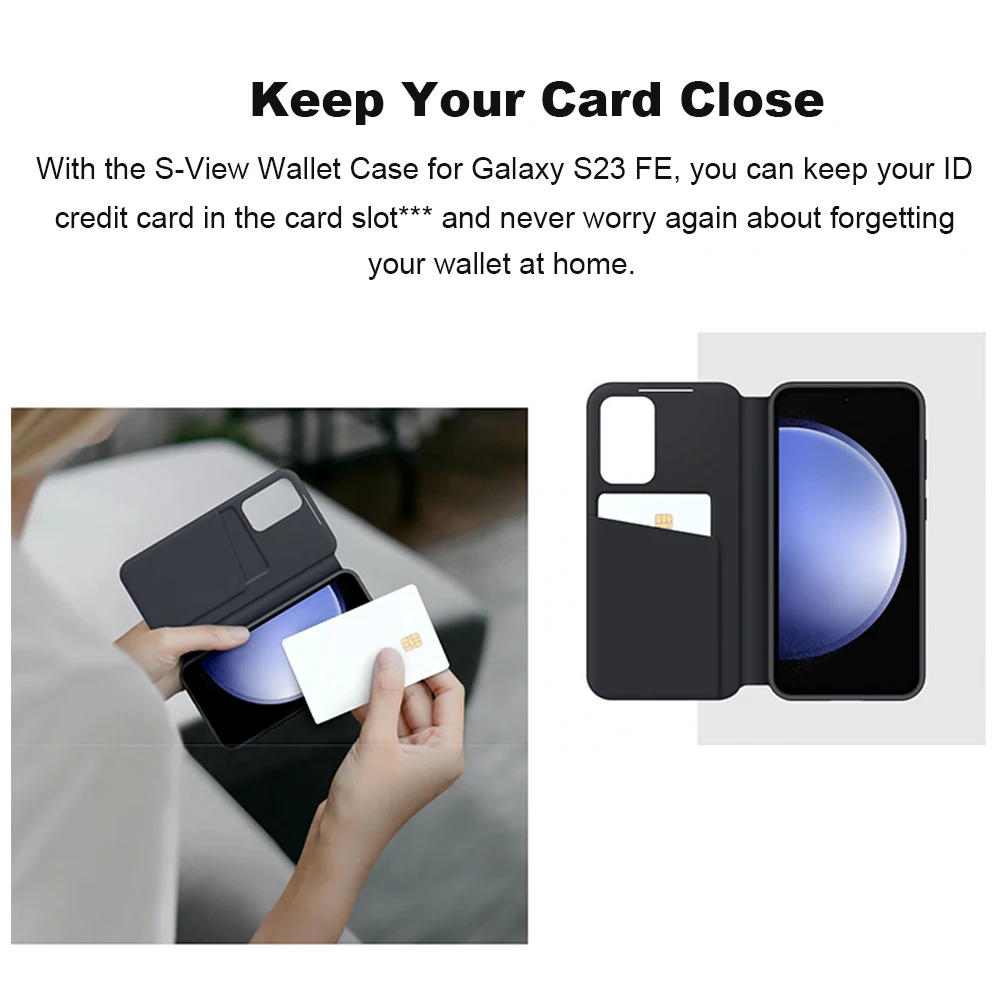Original Samsung S-View Wallet Phone Case for Galaxy S23FE with Card Holder Slot Smart View Wallet Flip Cover - AliExpress 202192403 Original Samsung S-View Wallet Phone Case for Galaxy S23FE with Card Holder Slot Smart View Wallet Flip Cover - AliExpress 202192403
