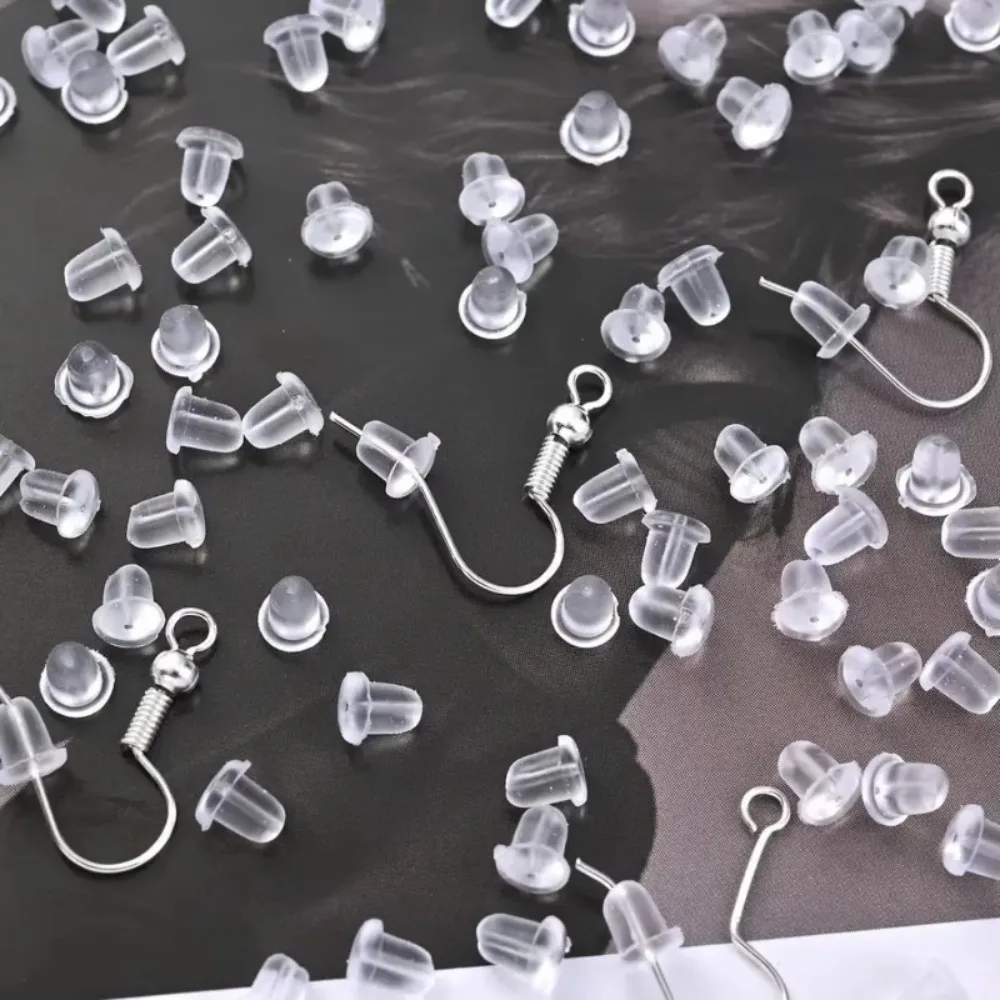 100pcs/lot Earrings Jewelry Accessories Bullet Plastic Ear Plugging/blocked,Earring back,DIY JKC Store