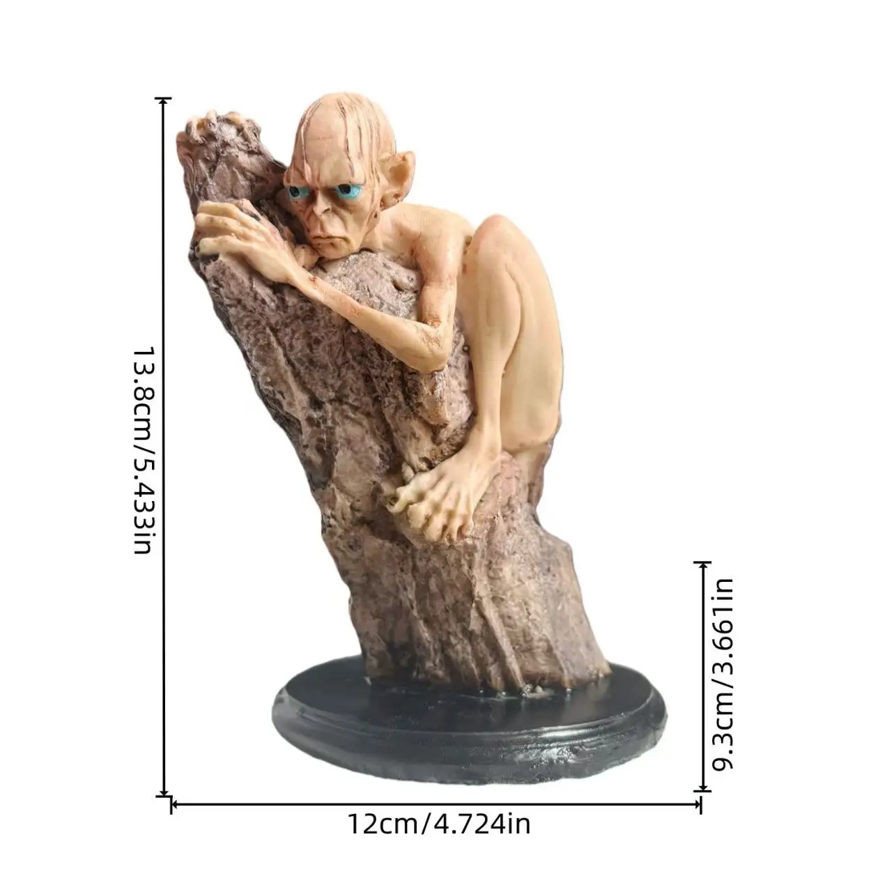 Colorful Gollum Statue Collectible Figure Resin Gollum Tree Climbing Statue Theme Copper Imitation Ornament - view 3