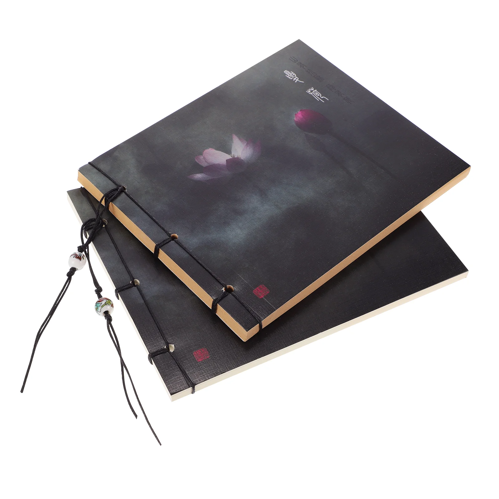 2 Pcs Sketch Journal Chinese Wind Thread Bound Book Drawing Board Beautiful Writing Paper Student Child