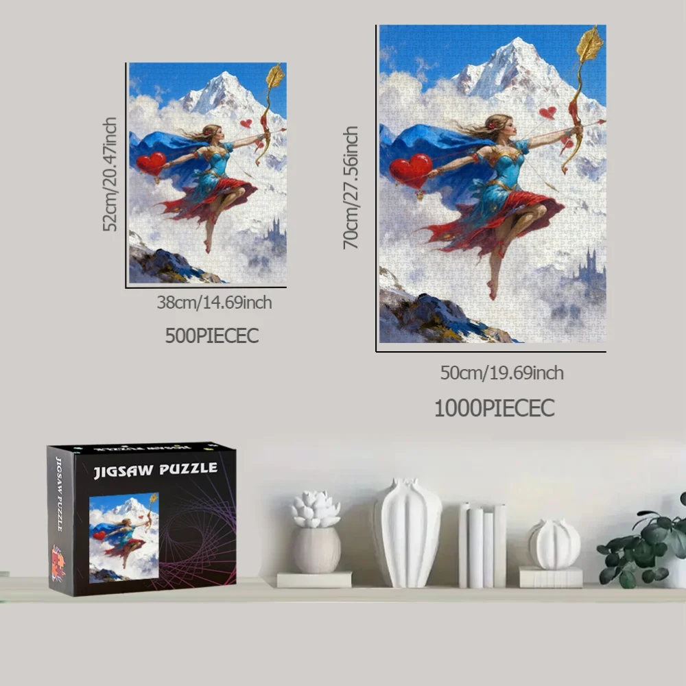 女神、弓と矢 500ピース/1000ピース パズルゲーム - 誕生日、ハロウィーン、クリスマス、感謝祭、イースター向けにデザインされたパズル