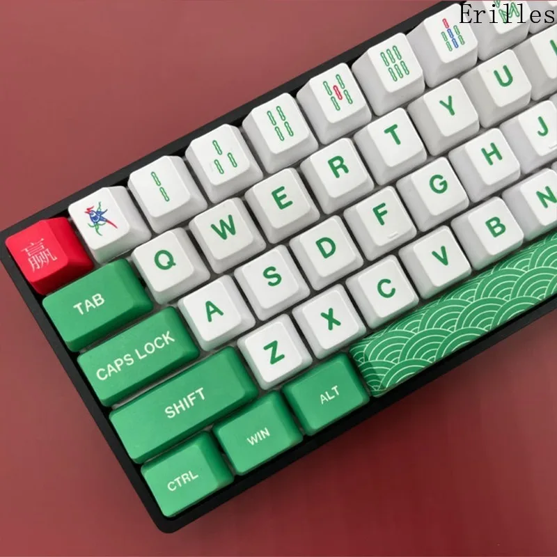 Imagem -02 - Tampa de Chave com Tema Mahjong Chinês Pbt Sublimação Térmica Personalizado Faça Você Mesmo Arquivo mx Interruptor de Teclado Mecânico Alta Qualidade