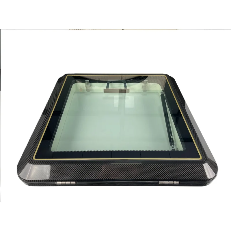 Custom Triple Tempered Glass Carbon Fiber Roof Escape Skylight Heavy Off-road