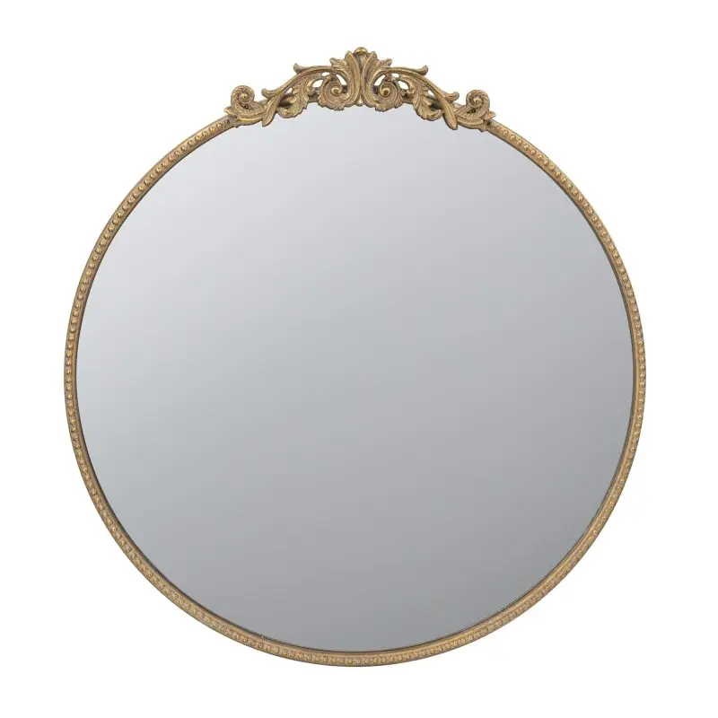 30 x 32 Round Gold Mirror, Wall Mounted Mirror with Metal Frame for Bathroom Living Room