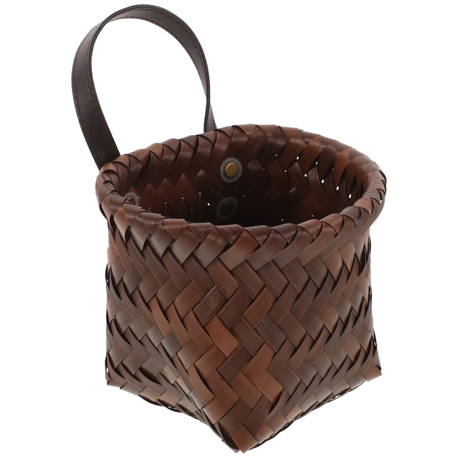 

Wall Hanging Basket for Kitchen Storage Light Brown Small Woven Baskets Rustic Style Vegetable Fruit Bread Seasoning Container
