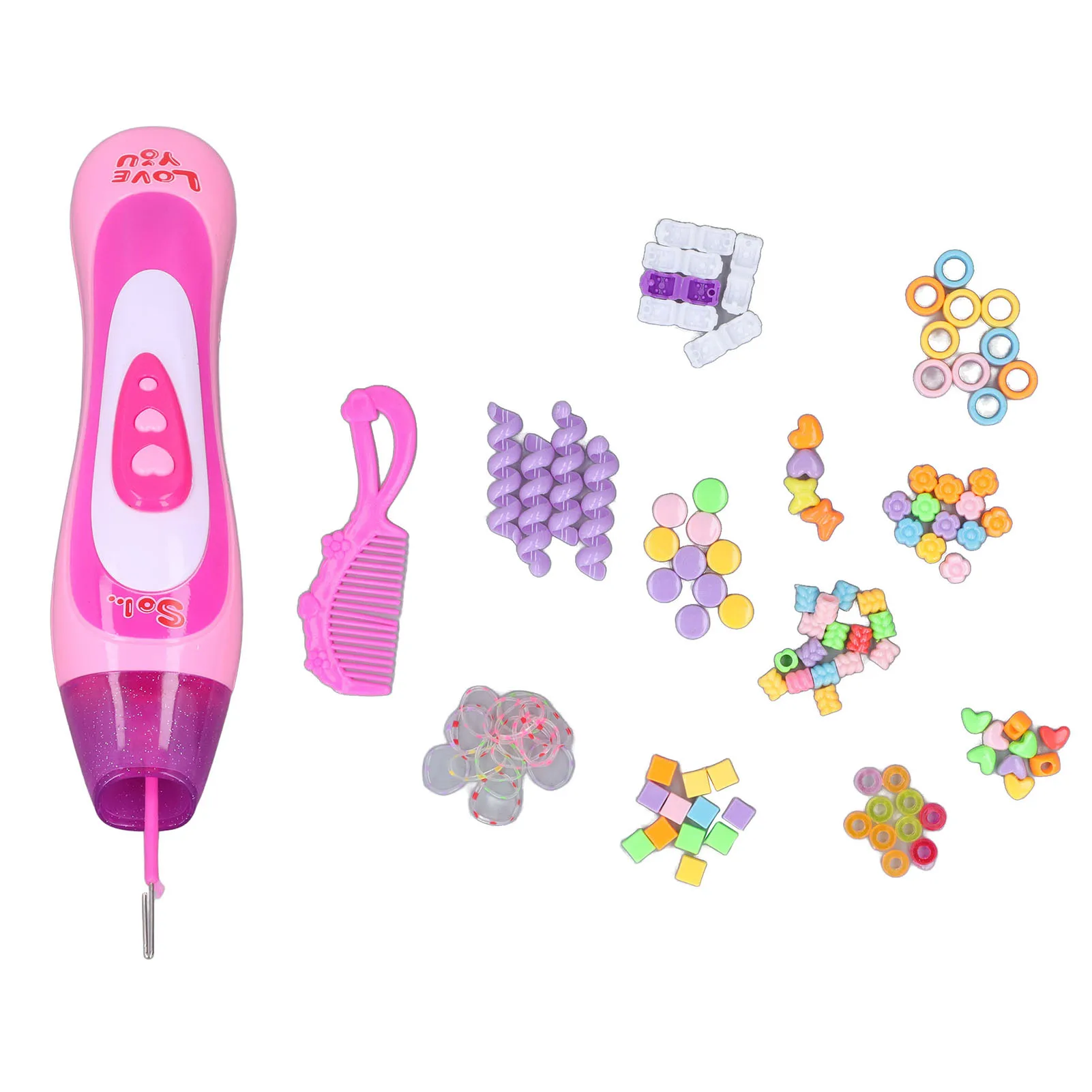 ZK20 Kit de trança de cabelo infantil, acessórios coloridos automáticos, ferramenta de trança de cabelo DIY para meninas