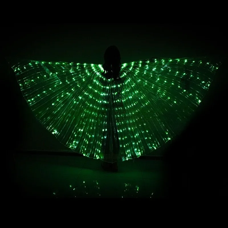 Alas LED de élite, capa de rendimiento iluminada, disfraz de danza del vientre de arcoíris de 360 grados, ropa Rave multicolor, accesorio para fiesta y espectáculo