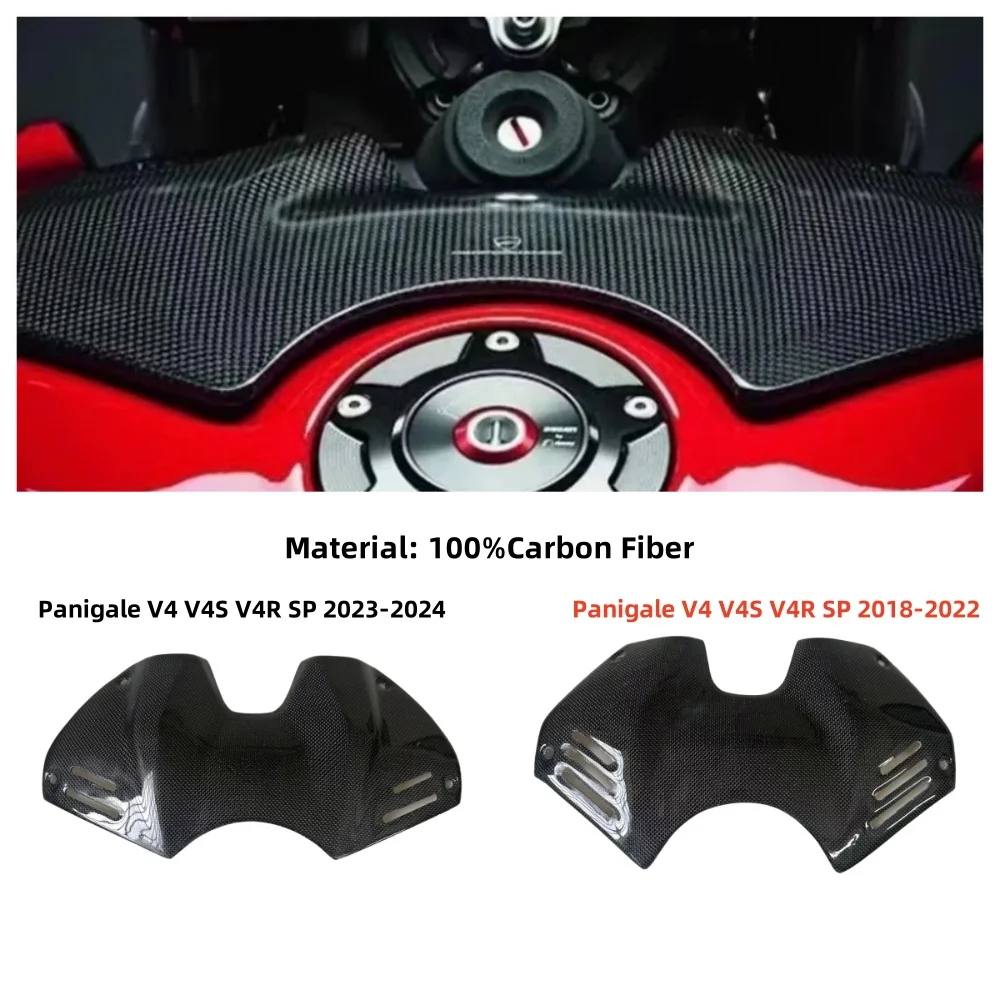 Untuk Ducati Panigale V4 V4S V4R SP 2018-2021 2022 2023 2024 100% Serat Karbon Penutup Tangki Konservasi Bahan Bakar Pelindung Pagar Depan