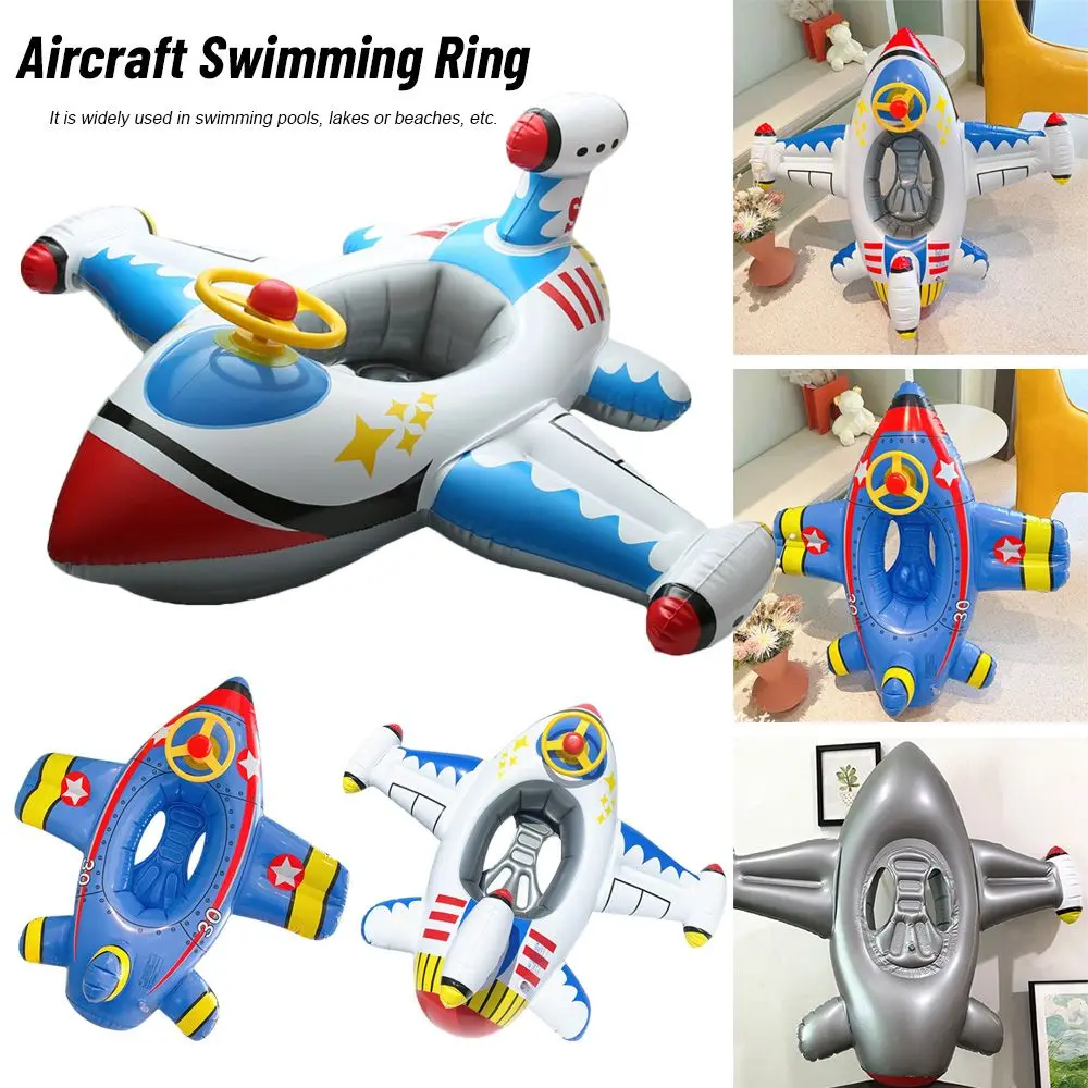 Plane Inflatable Aircraft Swimming Ring Children Water Play Games Seat Float Boat Safety Beach Toy Summer Pool Inflatable Seat