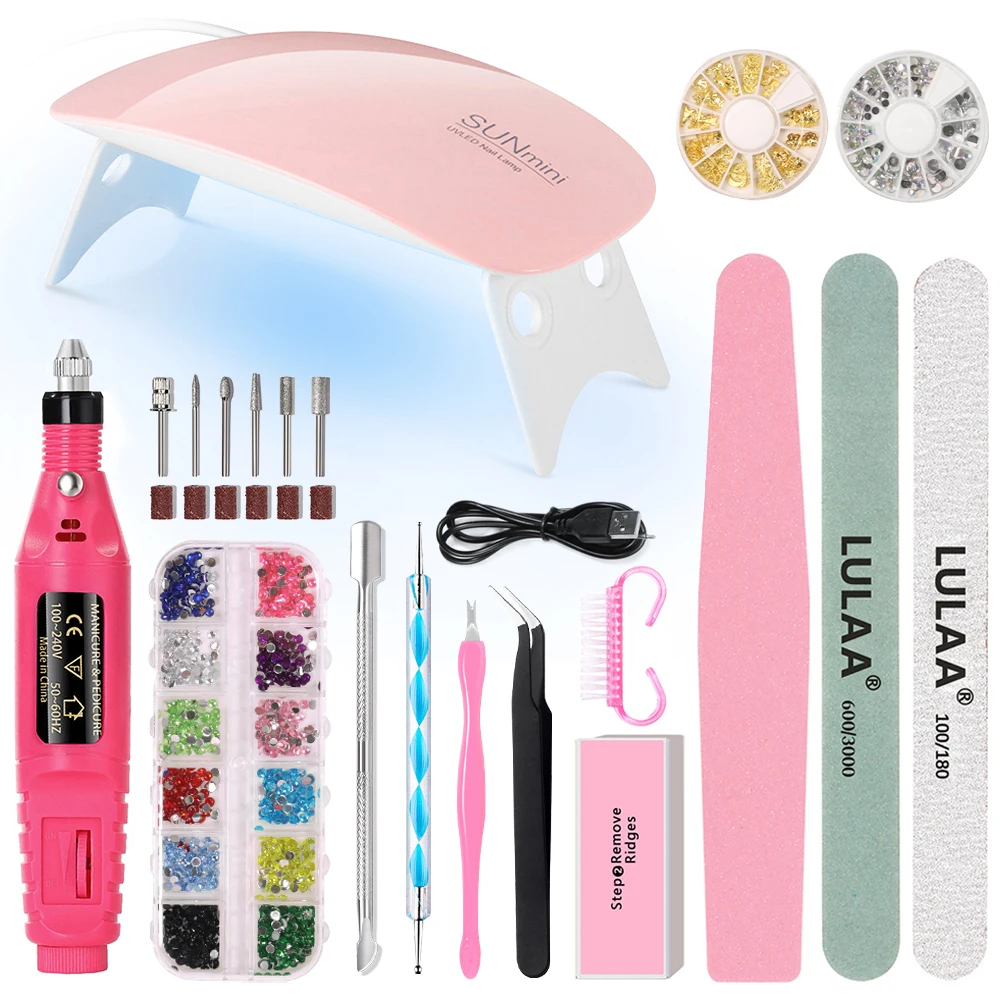 

LINMANDA Nail Art Tool Set With Professional Nail Drill Machine And UV Nail Dryer Lamp Nail Decoration Diamond Tools Set