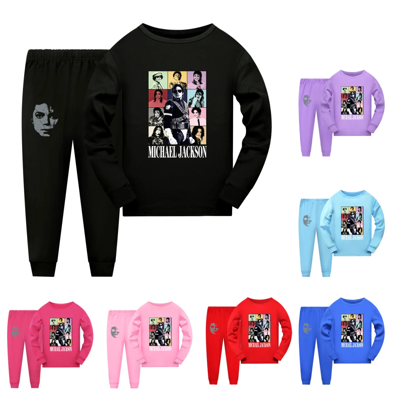 International celebrity children's short sleeved shorts and long sleeved Boy Girl Michael Jackson pajamas set