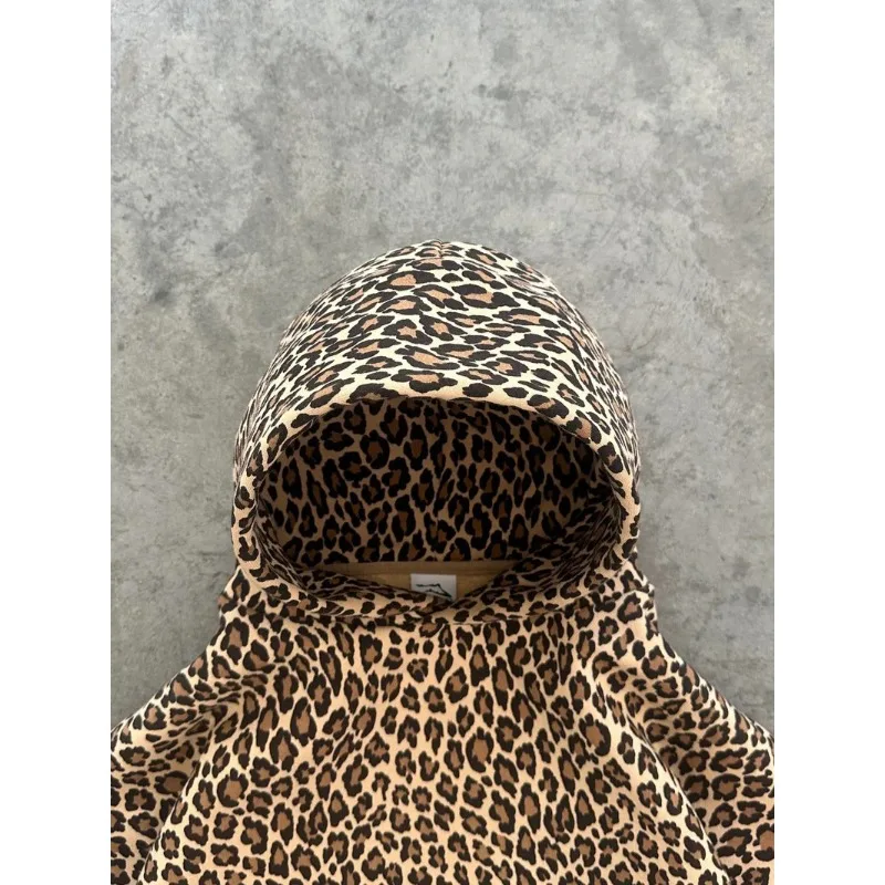 2025 New Vintage Leopard Hoodies Women Y2k Oversized Animal Print Hooded Sweatshirts Pullovers Retro Hip Hop Streetwear hoodie