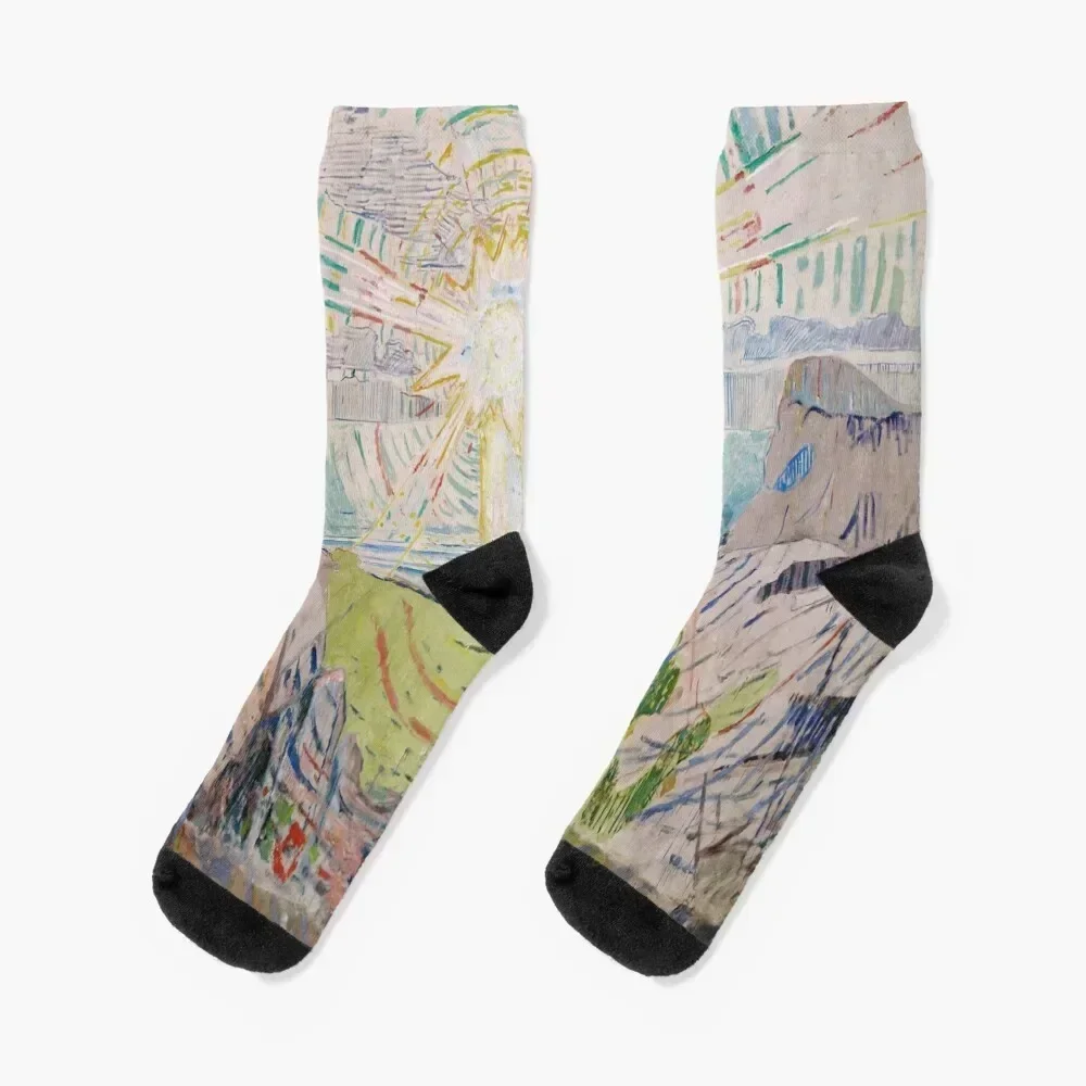 

Edvard Munch - The Sun Socks fashionable anti slip football bright garter christmas stocking Socks For Man Women's