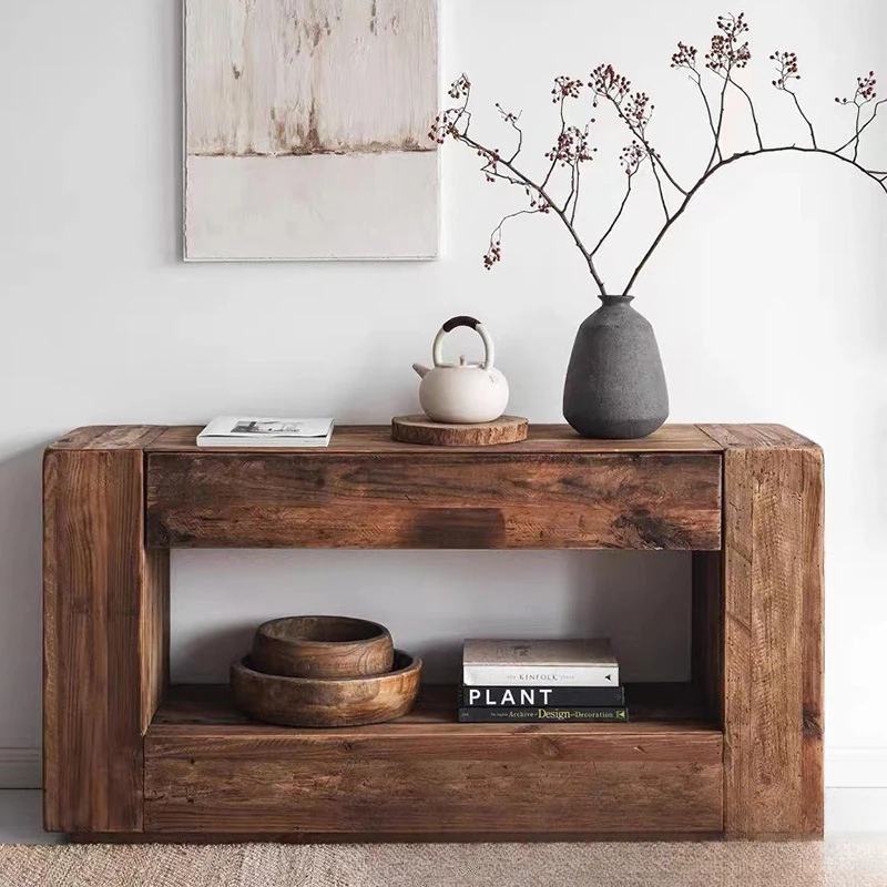 

Old elm tatami mat small table, home balcony bay window, small low table, Chinese old log, tea table, kang table