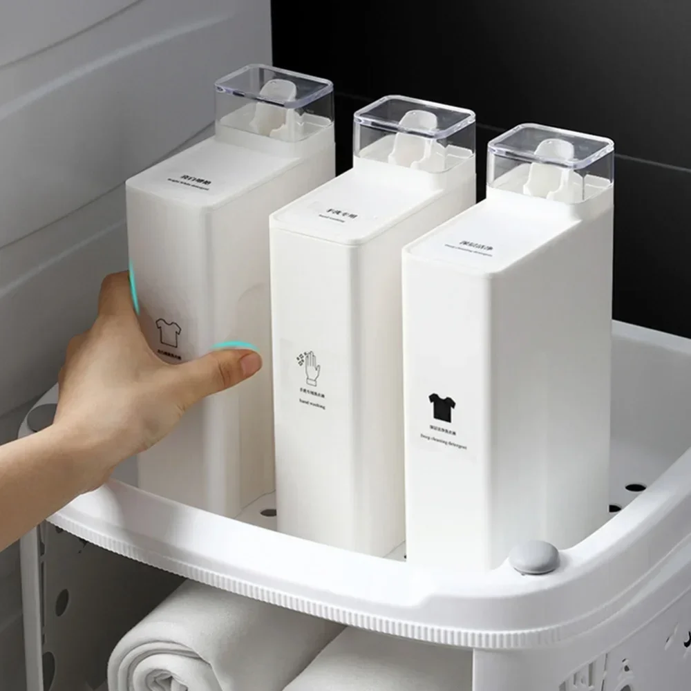 2025 New 1000ML White Laundry Detergent Empty Bottles Large Capacity Softener Storage Bottle Refillable Washroom Organizer Bottl view 3