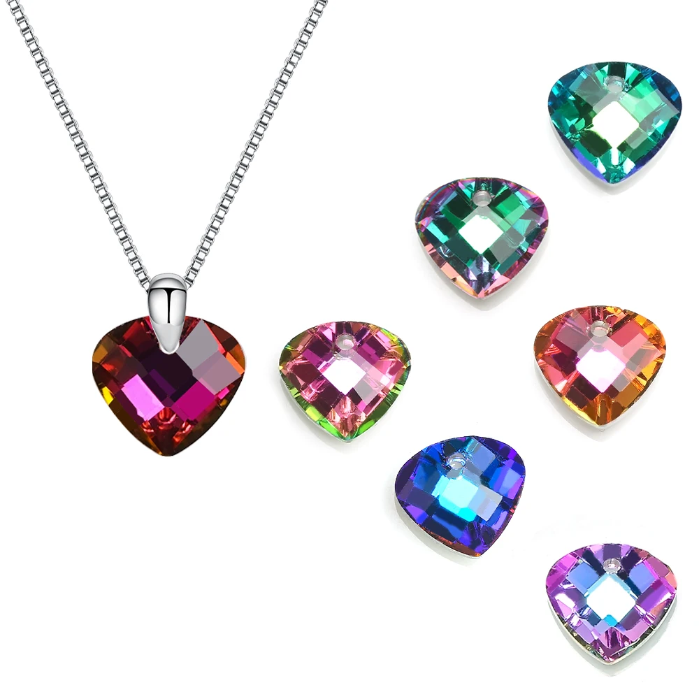 20Pcs 14mm Multicolor Glass fanshaped Pendant Beads Crystal Charms For Women Jewelry Making Necklaces DIY Earring Accessories