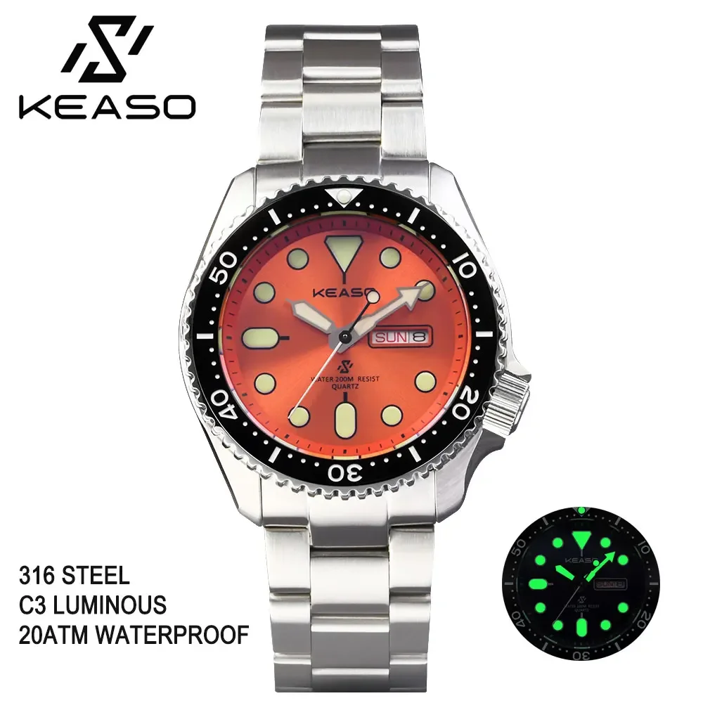 Men's Dive Watch with Luminous Features, Waterproof
