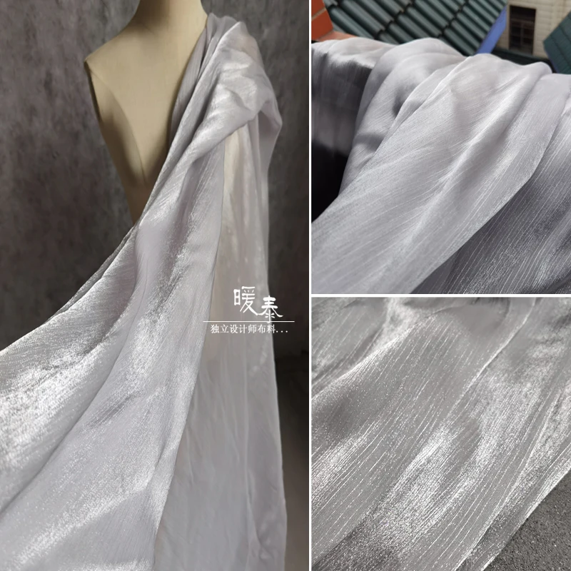 Lightweight Organza Soft Pleated Fabric for Diy Sewing Scarf Long Skirt Weddong Dress Half Length Skirt Designer Cloth Material