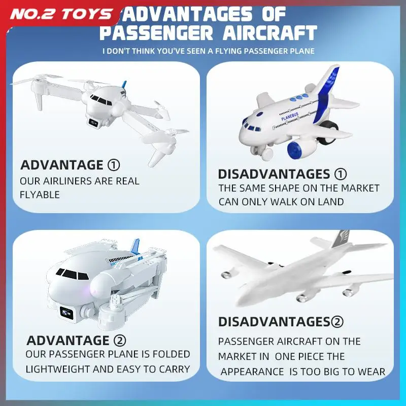 4K HD мини-Дрон на радиоуправлении складной самолет аэрофотосъемка умный Радиоуправляемый квадрокоптер пассажирский самолет искусственный подарок для детей игрушка