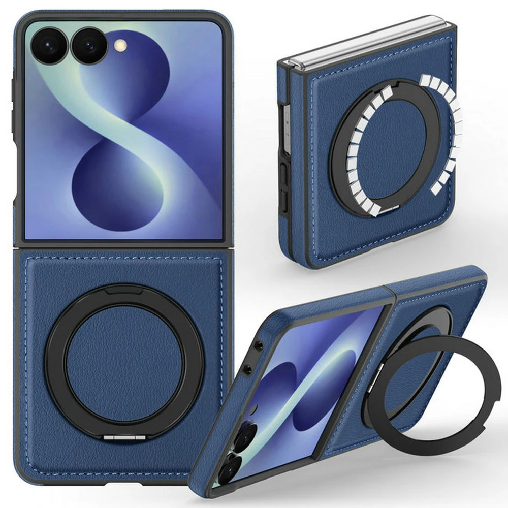 Magnet Back Case For Samsung Galaxy Z Flip 8 5G 2026 Armor Shockproof Ring Stand Funda For Galaxy Z Flip 7 FE 6 5 4 3 Cover