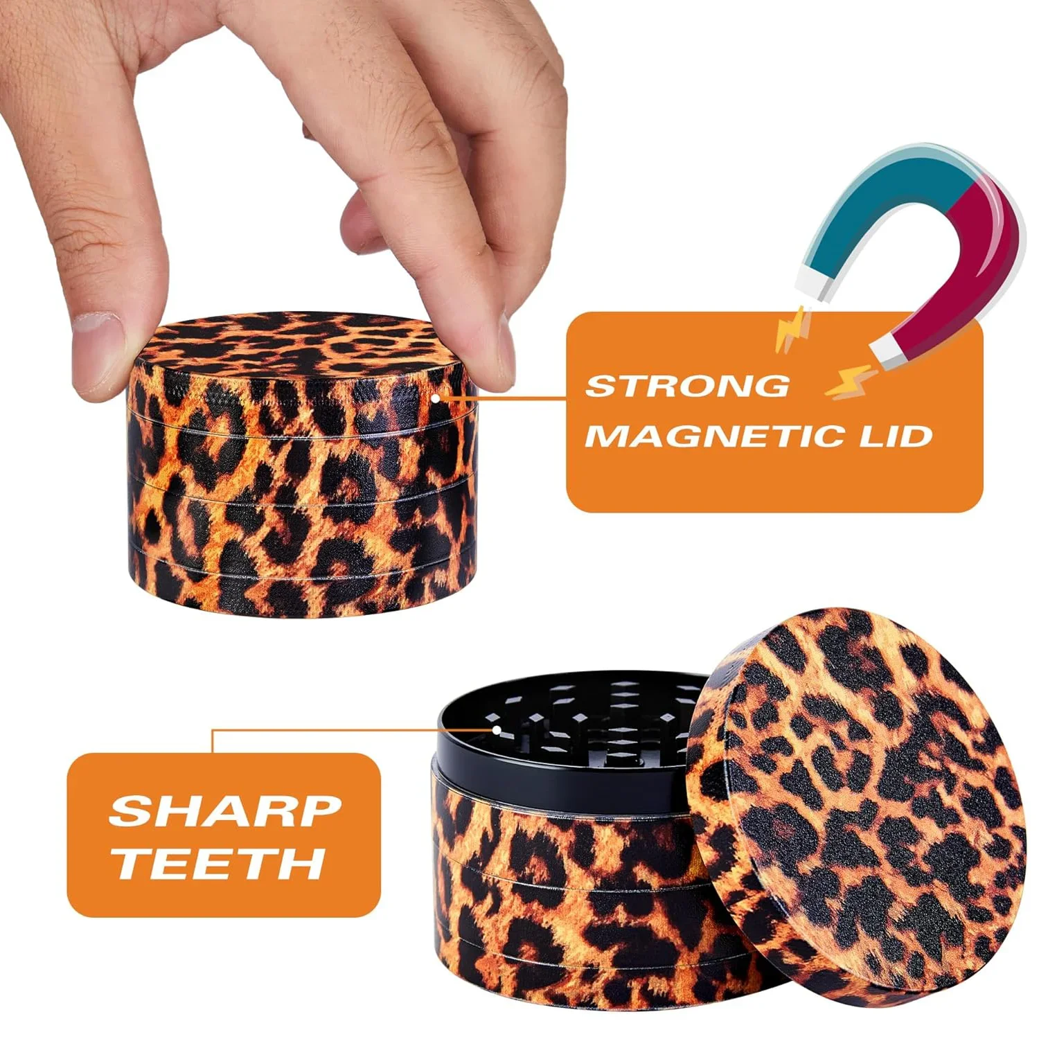 Sexy Leopard Metal Herb Grinder 50mm/2inch