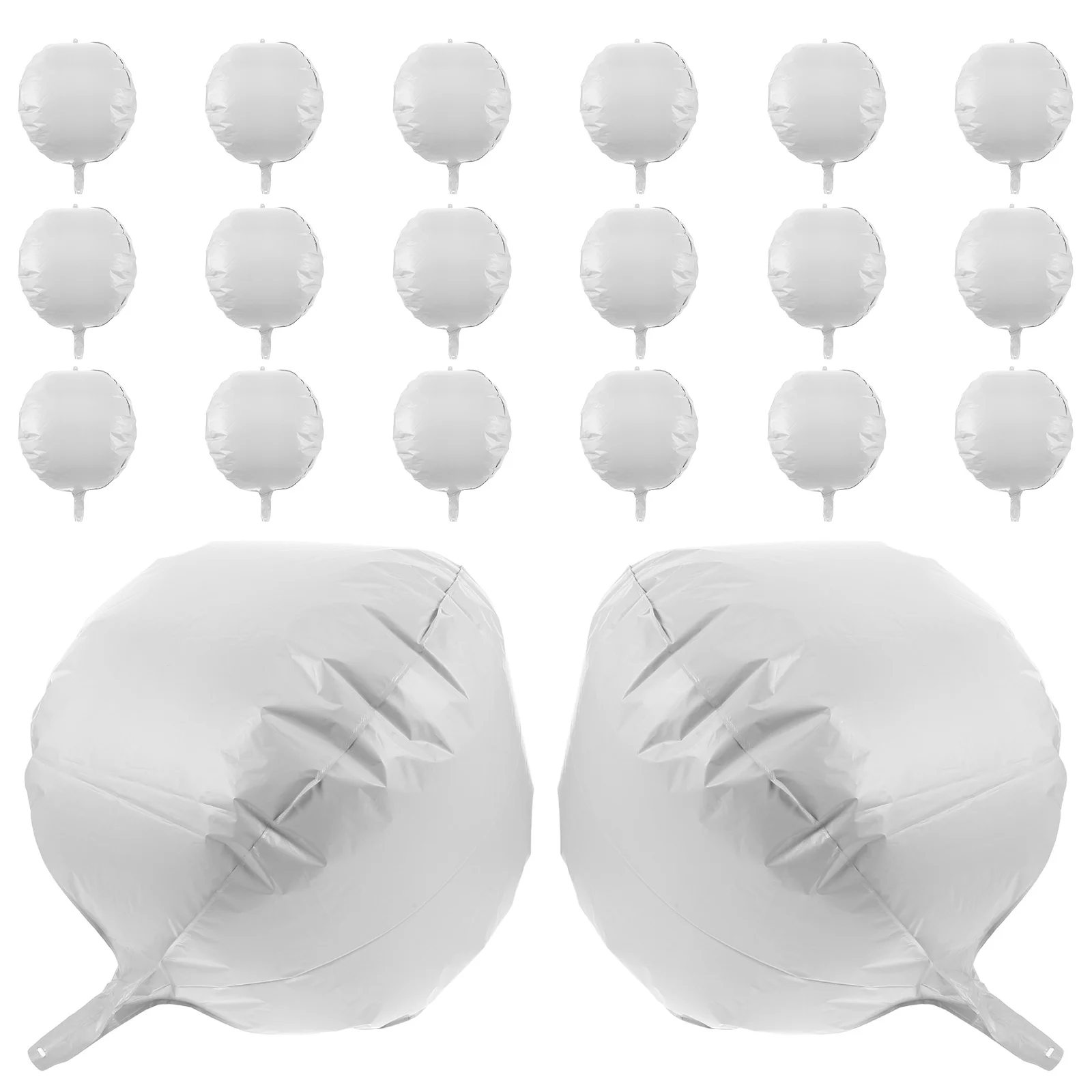 

20Pcs White Round Aluminum Foil Balloons 22 Inch Large Sphere Balloons Birthday Wedding Graduation Party Supplies Decorations