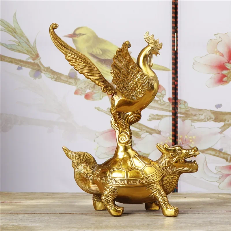 Chicken Copper Dragon Turtle GOLDEN Independent Decoration Chinese Zodiac Or Roaster Brass Lucky Metal