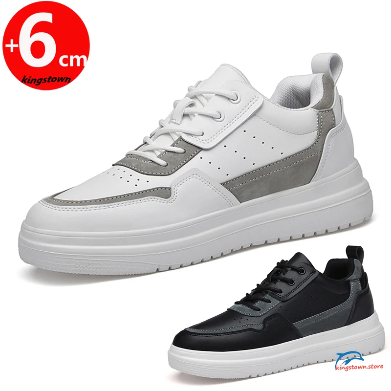 

Men Sneakers Sports Height Increase Heels Elevator Shoes Lift Insole 6CM Leisure High Tall Man