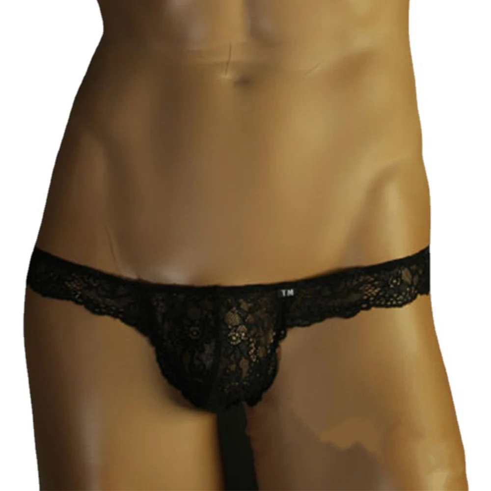 

High Quality New Fashion Mens Briefs Lace Underwear Breathable Comfortable Underpant G-string Knickers Lingerie