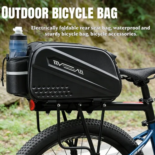 Imagen 1 del producto Accesorios para Bicicleta, Bolsa de Bicicleta de 10L de Gran Capacidad, Bolsa Trasera Plegable Eléctrica, Impermeable y Resistente, Accesorios para Ciclismo