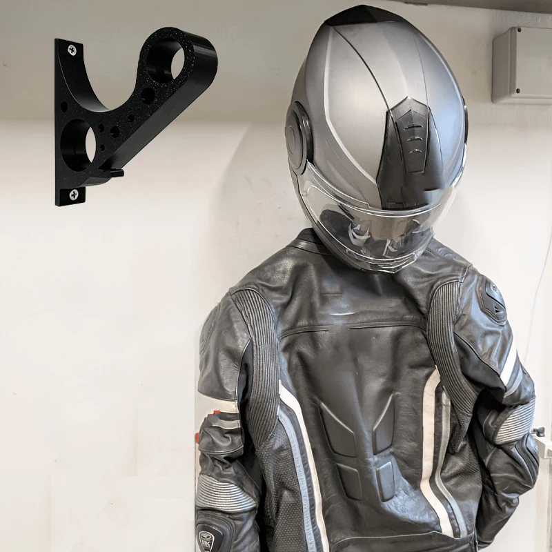 Wall Mount Motorcycle Helmet Holder,Anti Scratch Rack For Full Face Helmet Garage Storage,Multi Purpose Key Display Bracket