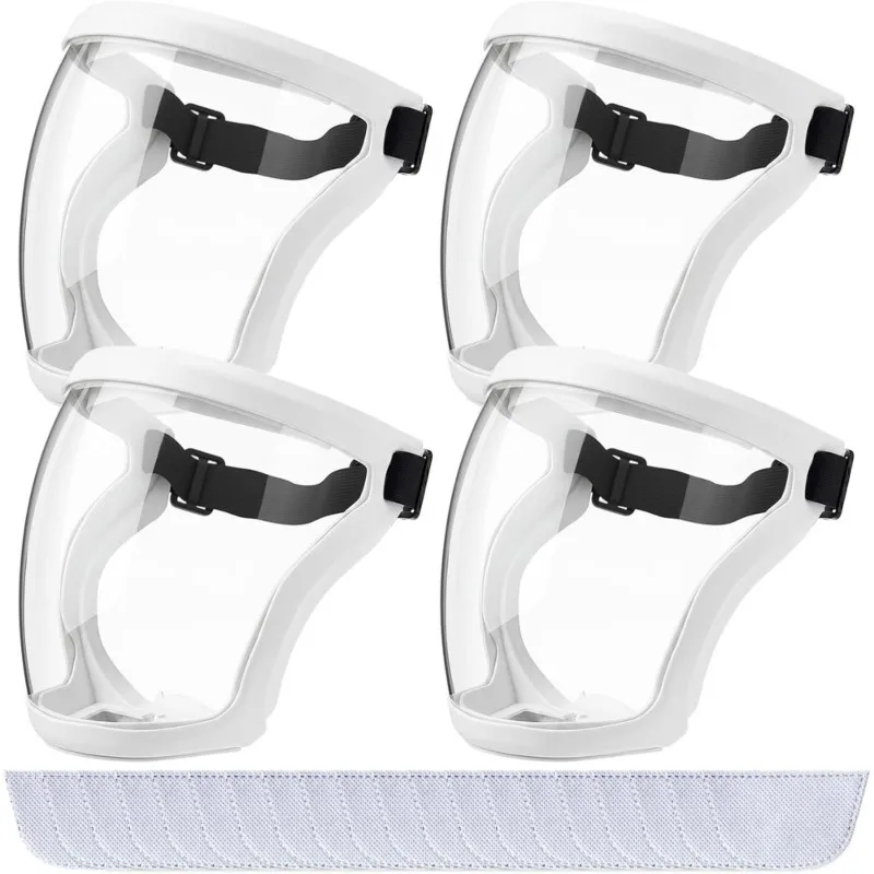 SOFT-4 Pack Super Protective Full Face Shields With Filter Pads For Grinding And Woodworking