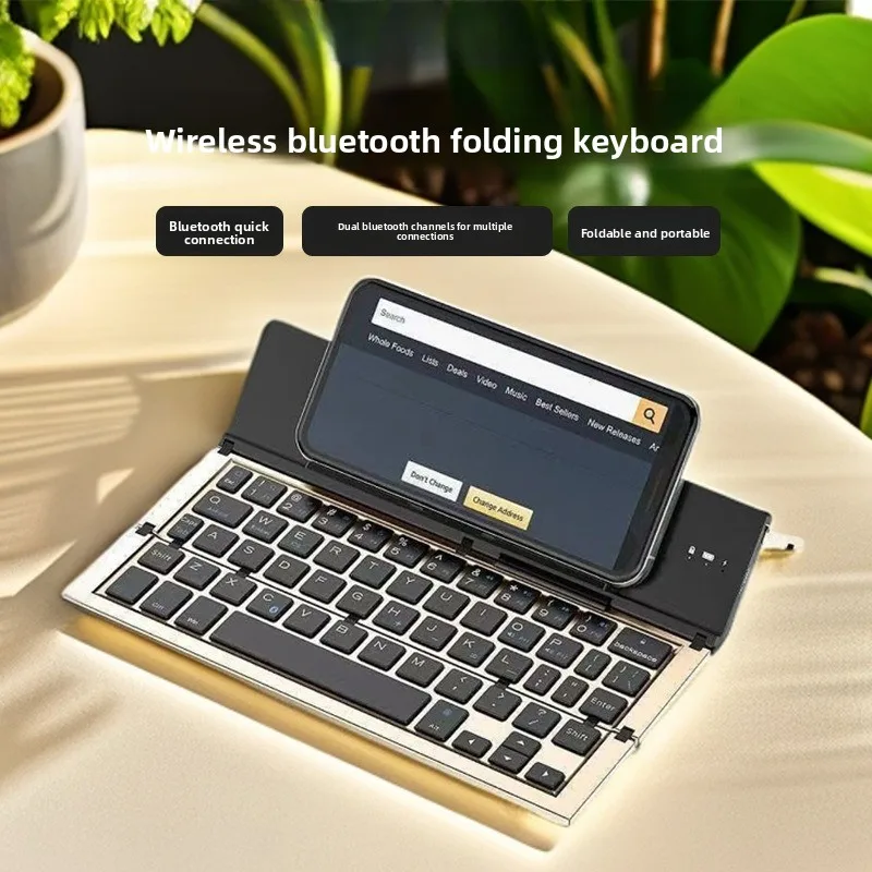 

Mini Portable Bluetooth Foldable Keyboard Silent Rechargeable Portable Keyboard Suitable for Mobile Phones and Tablets