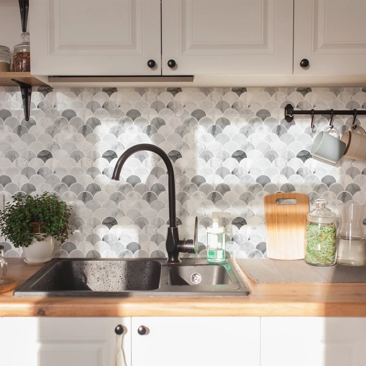 10-20pcs Self Adhesive Color Wall Sticker Heat Resistant Peel And Stick Kitchen Backsplash, Waterproof , Stickers For Home Decor