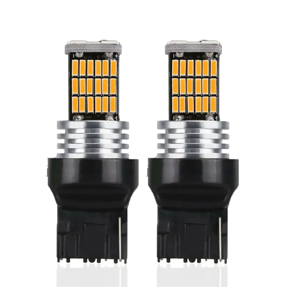 2 Pcs W21W T 20 LED Amber Canbus 7440 Turn Signal Light WY21W Bulb Taillight 45SMD Turn Signal Light 12V