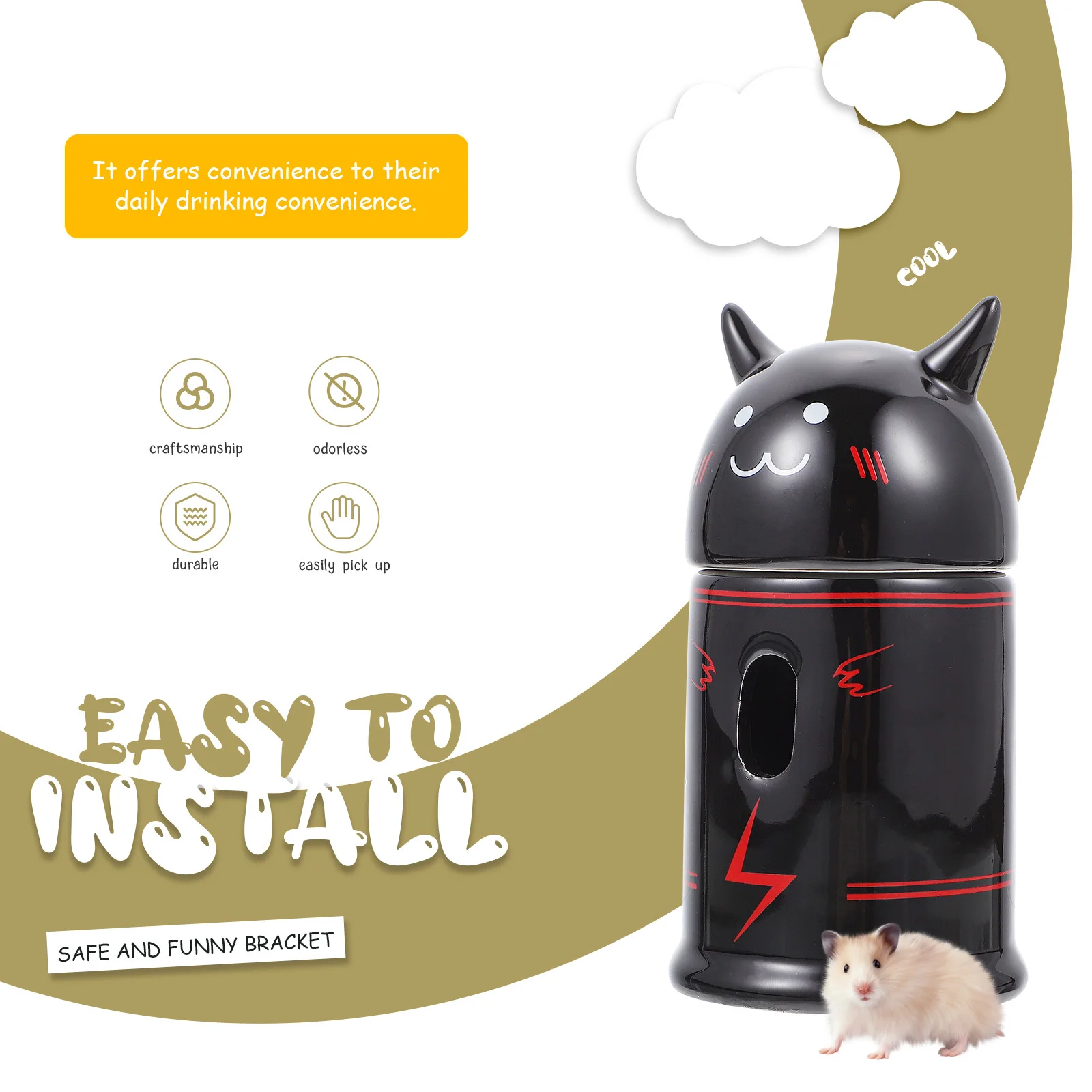 

1Pcs Style Hamster Water Bottle Holder Smooth Surface Practical Stand for Rabbit Guinea Pig Hedgehog