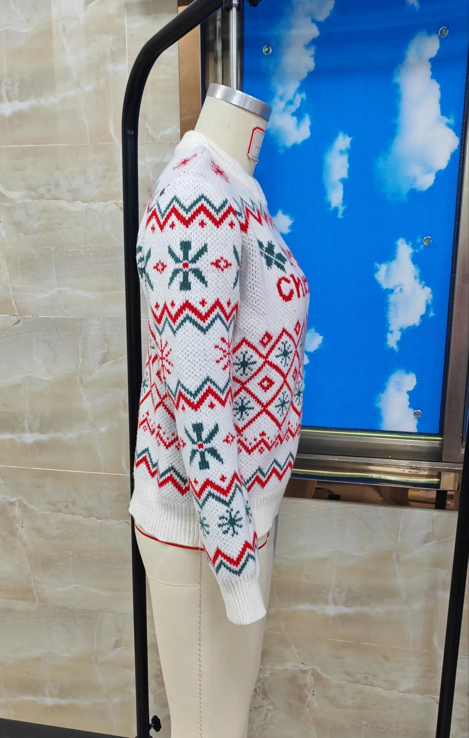 

Рождественский свитер с рождественским текстом, праздничный пуловер, рождественское украшение и акриловый домашний декор для зимних торжеств