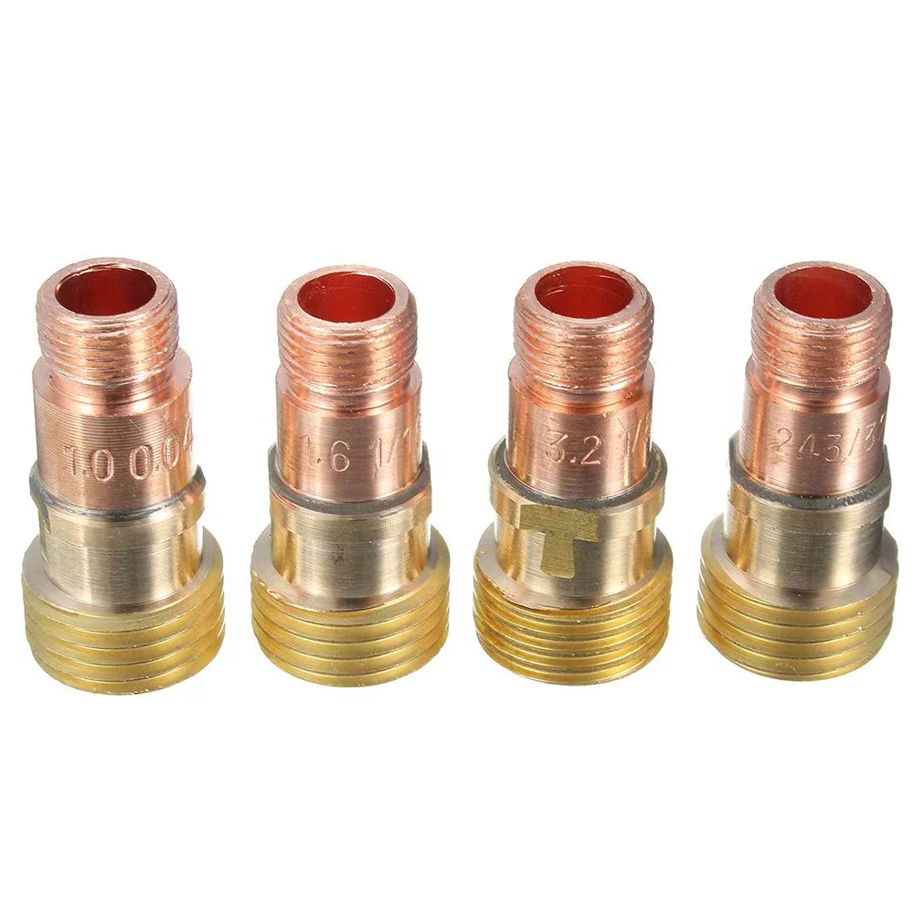 5Pcs Brass Collets Body Gas Lens Connector With Mesh For Tig WP-17/18/26 Torch TIG Argon Arc Welding Gun Accessories