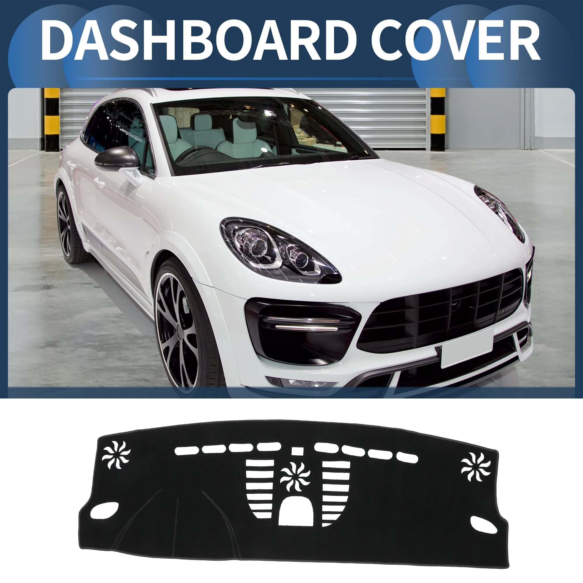 UXCELL Dashboard Dash Cover Mat Center Console Non-Slip Dash Cover dla Porsche Macan 2015-2020 Wysoka konfiguracja poliestrowa