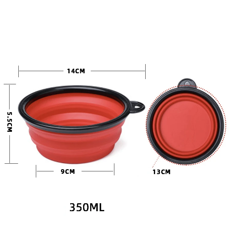 Transer Travel Collapsible Silicone Pets Bowl Food Water Feeding BPA Free Foldable Cup Dish